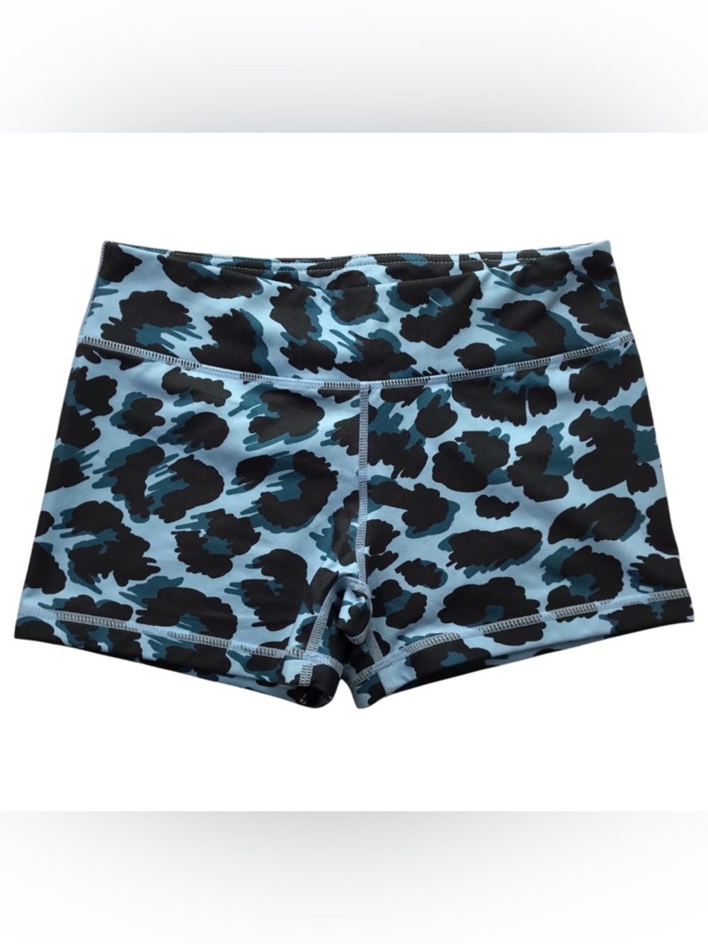 IAB MFG Spandex Booty Shorts Hot Yoga Blue Camo Camouflage Size Women's S / 6